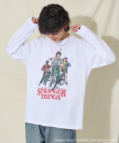 Stranger Things bicycle Long Sleeve T-shir/ストレンジャーシングス