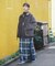 Combination Fashion Maxi Kilt/コンビネーション ファッション マキシ キルト/チェック ロングスカート