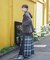 Combination Fashion Maxi Kilt/コンビネーション ファッション マキシ キルト/チェック ロングスカート