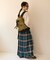 Combination Fashion Maxi Kilt/コンビネーション ファッション マキシ キルト/チェック ロングスカート