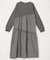 裾フリルピグメント ロングスリーブワンピース/ドッキングワンピース