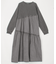 裾フリルピグメント ロングスリーブワンピース/ドッキングワンピース