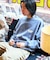 限定展開 SHE WOLF DINER×FREAK'S STORE/シーウルフダイナー 別注 ビッグシルエット バックプリント クルーネックスウェット/CAR