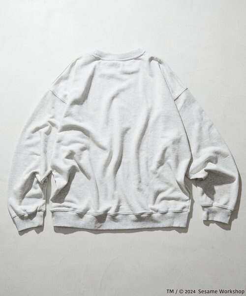 SESAME STREET/セサミストリート オスカー フロッキープリント クルー