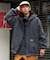 限定展開 ビッグシルエット ヴィンテージ加工 フーディーブルゾン/デニム/ダック
