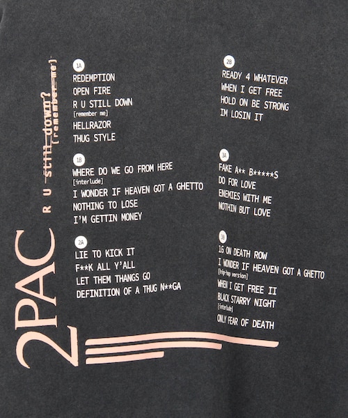 2PAC ツーパック 別注 ビッグシルエット 両面プリント クルーネック