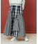 チェック パッチワーク フリル フレア ティアードスカート