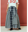 チェック パッチワーク フリル フレア ティアードスカート