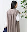 接触冷感/UV リネンタッチ スキッパーワンピース/ リネンタッチ Vネックワンピース