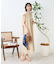 接触冷感/UV リネンタッチ スキッパーワンピース/ リネンタッチ Vネックワンピース