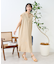 接触冷感/UV リネンタッチ スキッパーワンピース/ リネンタッチ Vネックワンピース