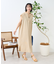 接触冷感/UV リネンタッチ スキッパーワンピース/ リネンタッチ Vネックワンピース