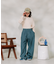 ＜新色追加＞別注 紐付きイージータックパンツ/タックデニム