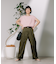 ＜新色追加＞別注 紐付きイージータックパンツ/タックデニム