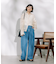 ＜新色追加＞別注 紐付きイージータックパンツ/タックデニム