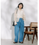 ＜新色追加＞別注 紐付きイージータックパンツ/タックデニム