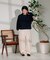 ＜新色追加＞別注 紐付きイージータックパンツ/タックデニム