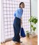 ＜新色追加＞別注 紐付きイージータックパンツ/タックデニム