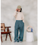 ＜新色追加＞別注 紐付きイージータックパンツ/タックデニム