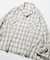 ブリーチ加工 オープンカラー オンブレチェックシャツ