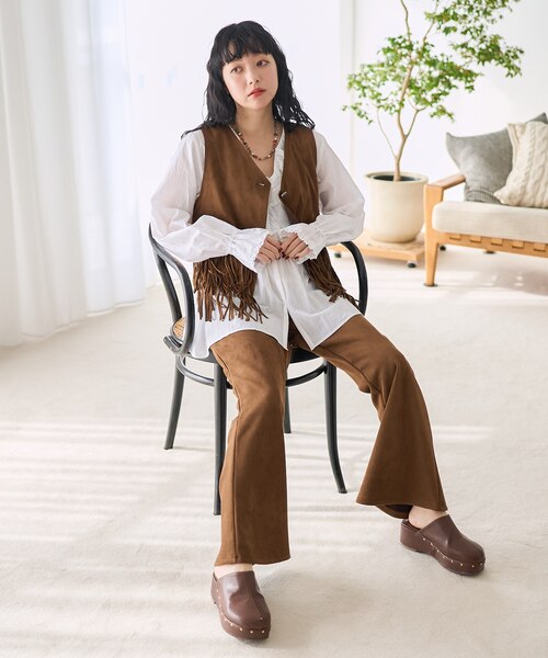 スエード調 フリンジベスト｜フリークスストアの通販｜&mall