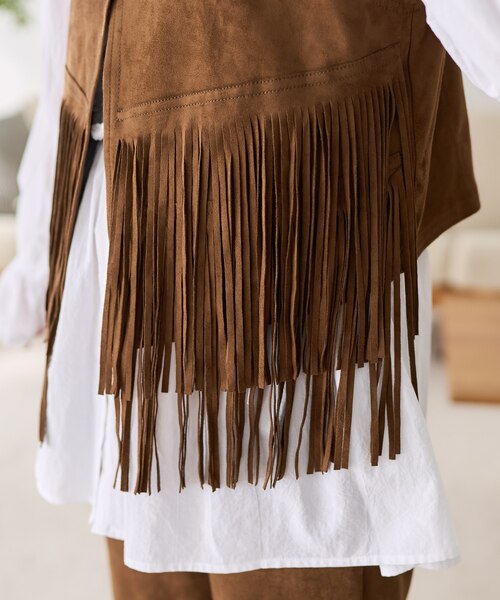 スエード調 フリンジベスト｜フリークスストアの通販｜&mall（アンド