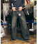フレアシルエット ブリーチ加工 デニムパンツ