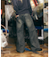 フレアシルエット ブリーチ加工 デニムパンツ