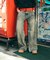 フレアシルエット ブリーチ加工 デニムパンツ