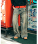 フレアシルエット ブリーチ加工 デニムパンツ