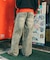 フレアシルエット ブリーチ加工 デニムパンツ