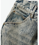 フレアシルエット ブリーチ加工 デニムパンツ