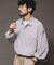 別注 レギュラーカラー ロングスリーブストライプシャツ シワ加工