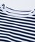 Boat Neck Horizontal  Stripe french terry Long Sleeve Tee