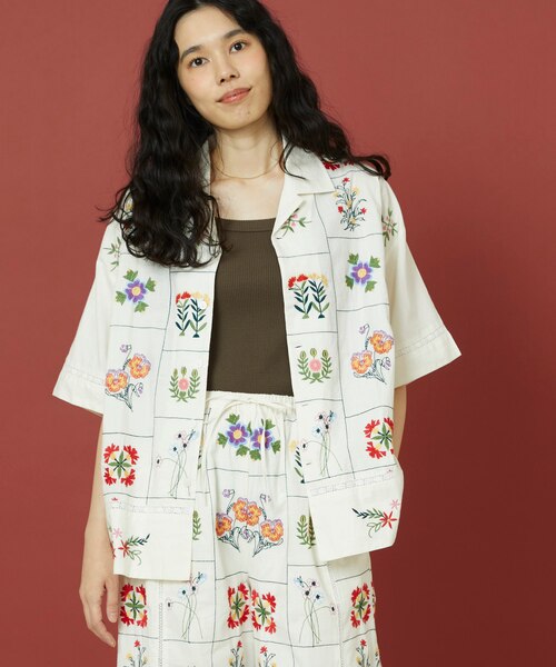 パッチワーク花刺繍シャツ｜フリークスストアの通販｜&mall（アンド