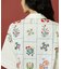 パッチワーク花刺繍シャツ