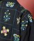 パッチワーク花刺繍シャツ