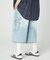 Super Wide Curve Double Knee Denim Cropped Pants