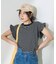 袖フリル ノースリーブTシャツ