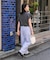 <接触冷感> サマー ボンディング カーブワイドパンツ