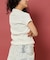 変形ワッフル 半袖ヘンリーネック Tシャツ