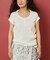 変形ワッフル 半袖ヘンリーネック Tシャツ
