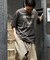 ビッグシルエット ピグメントダイ クラックプリント クルーネックTシャツ / HEAVY METAL COFFEE 【限定展開】