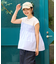 ストライプ切替 フレンチスリーブTシャツ