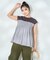 ストライプ切替 フレンチスリーブTシャツ