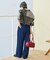 ＜低身長サイズあり＞ウォッシュ加工 イージーデニムパンツ　限定展開カラーあり