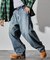ワイドシルエット ツイステッド カーブデニムパンツ