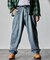 ワイドシルエット ツイステッド カーブデニムパンツ