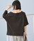 2WAY スムース ロゴ 7分袖Tシャツ/オフショルダーTシャツ