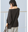 2WAY スムース ロゴ 7分袖Tシャツ/オフショルダーTシャツ
